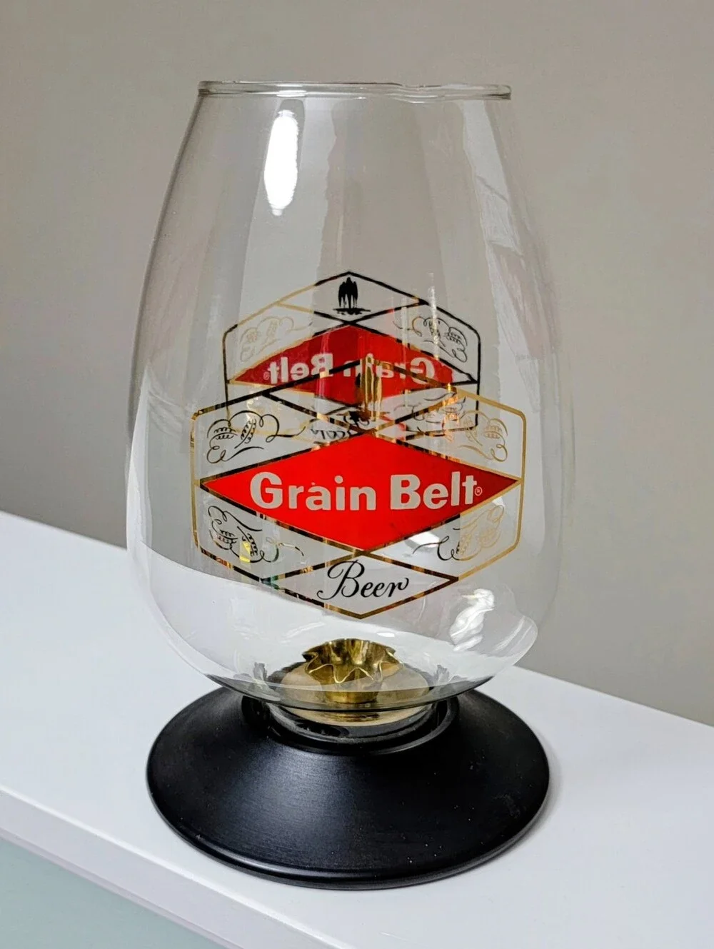 Vintage Grain Belt Hurricane Candle Holder